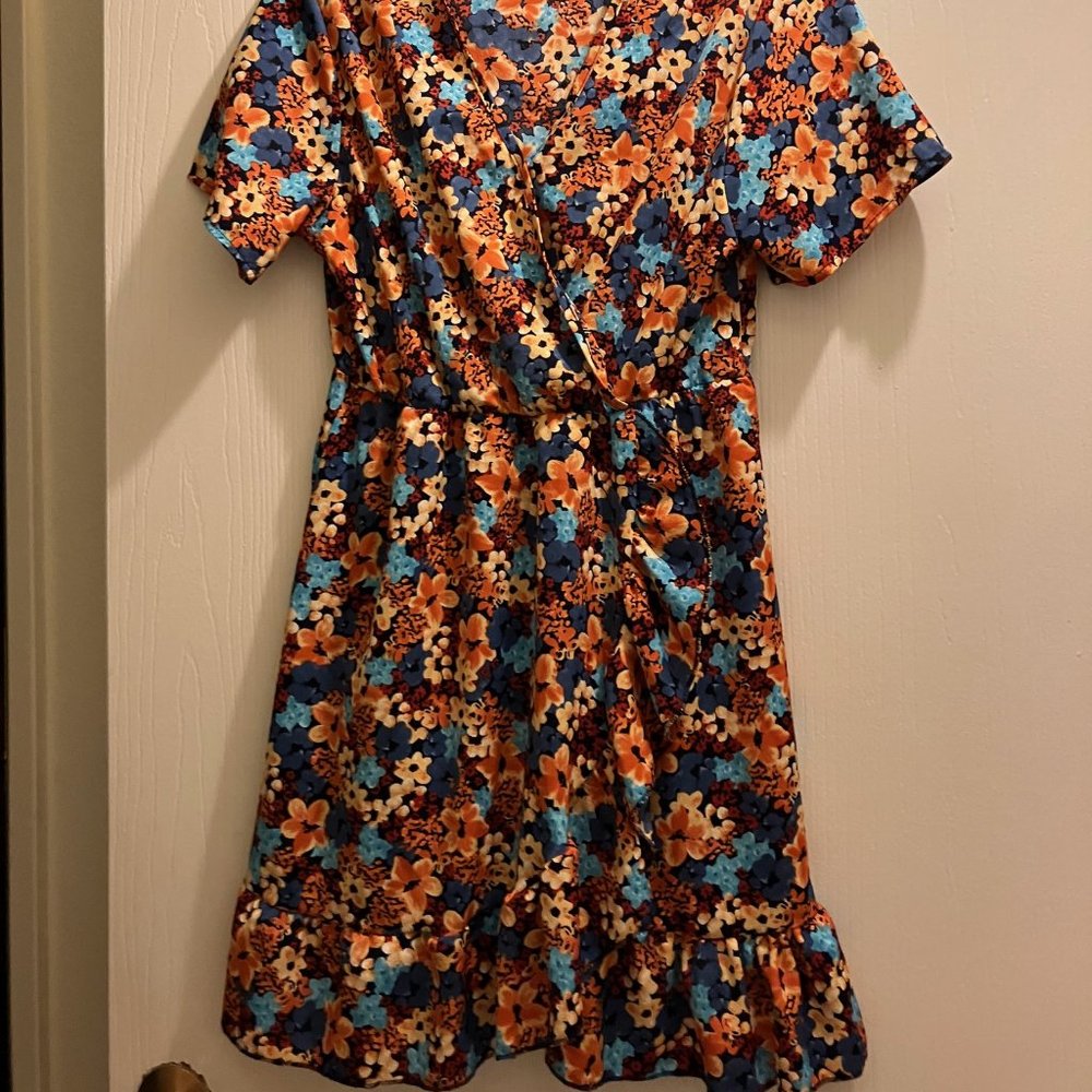 Floral Ruffle Hemmed Dress
